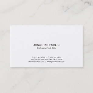 Tarjeta De Visita Professional Modern Elegant White Simple Company