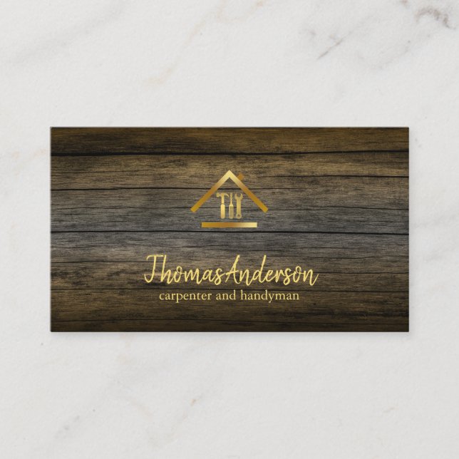 Tarjeta De Visita Professional Modern Home Repair Handyman (Anverso)