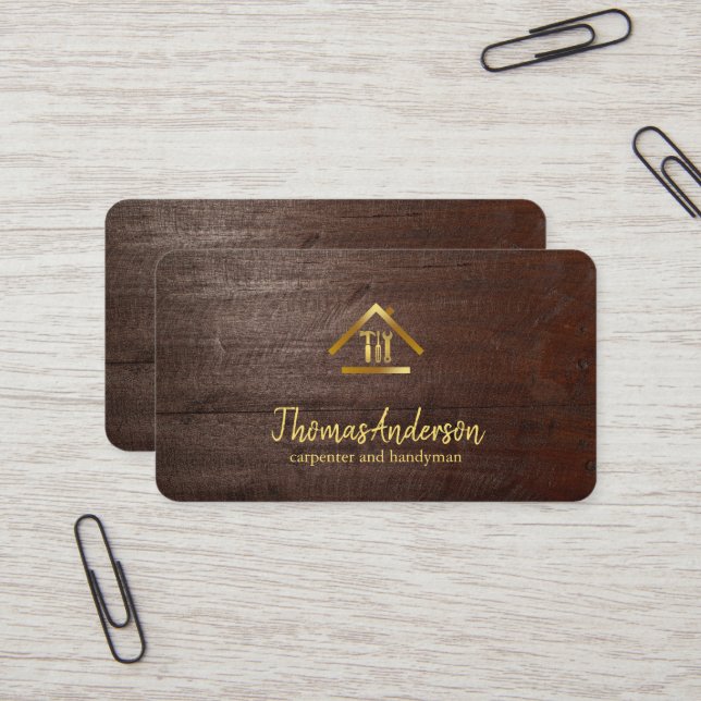Tarjeta De Visita Professional Modern Home Repair Handyman (Anverso/Reverso In Situ)