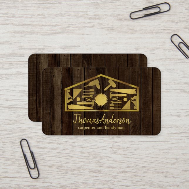 Tarjeta De Visita Professional Modern Home Repair Handyman (Anverso/Reverso In Situ)