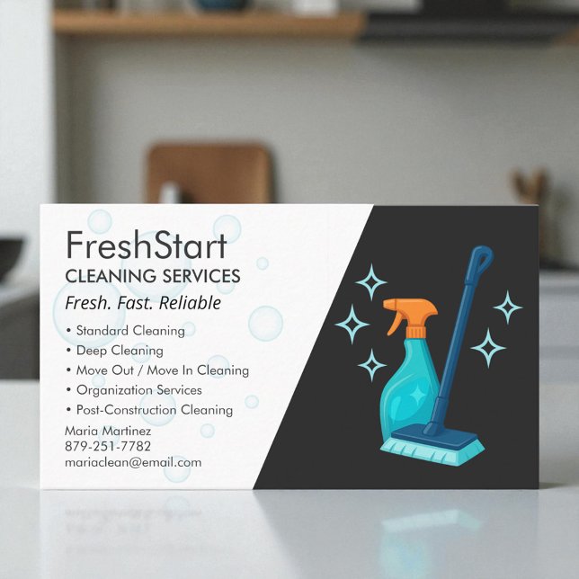Tarjeta De Visita Professional Modern Luxury Cleaning (Subido por el creador)