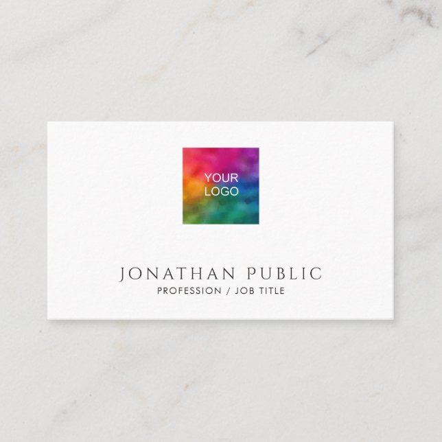 Tarjeta De Visita Professional Modern Minimalist Upload Your Logo to (Anverso)