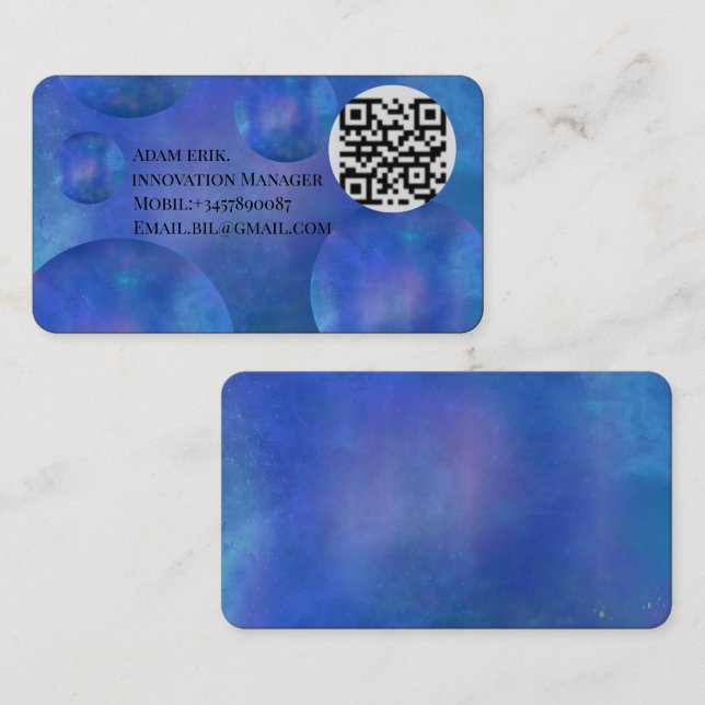 Tarjeta De Visita  Professional Modern Nebula Galaxy QR Code card (Anverso / Reverso)