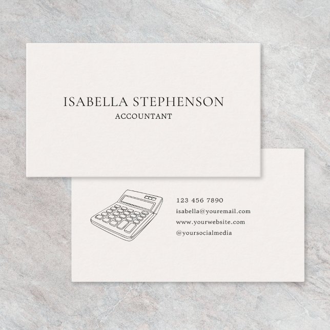 Tarjeta De Visita Professional Modern Simple Accountant Bookkeeper (Subido por el creador)