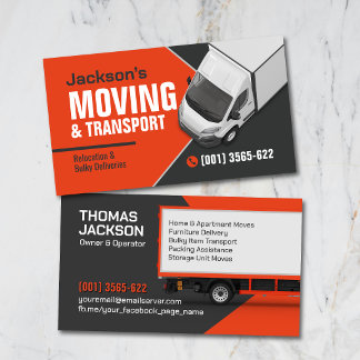 Tarjeta De Visita Professional Moving Services - Relocation