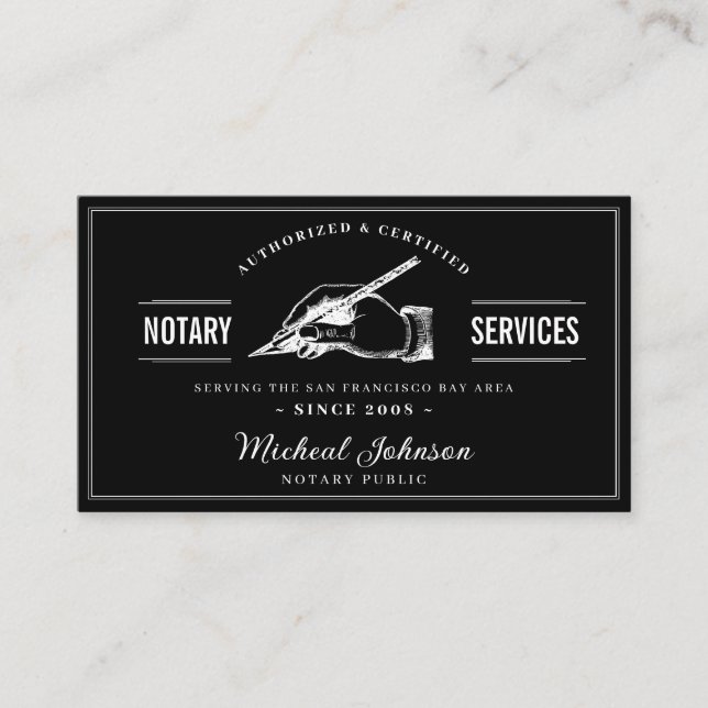 Tarjeta De Visita Professional Notary Services QR Code Customizable (Anverso)