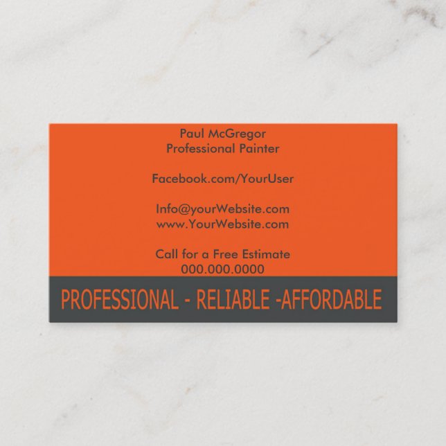 Tarjeta De Visita Professional Painter Business Card (Anverso)