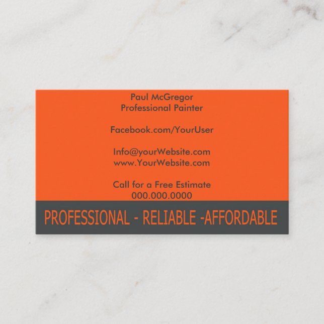 Tarjeta De Visita Professional Painter Business Card (Anverso)