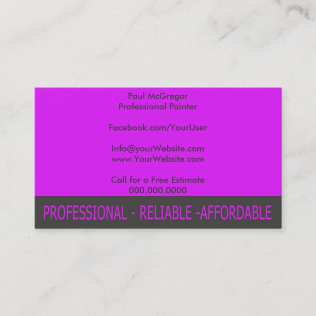 Tarjeta De Visita Professional Painter Business Card (Anverso)
