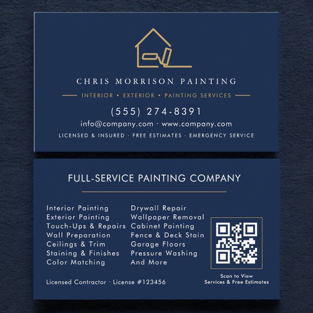 Tarjeta De Visita Professional Painter Painting Company QR Code (Subido por el creador)