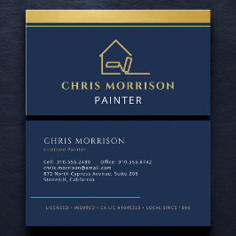 Tarjeta De Visita Professional Painting Service Navy Blue