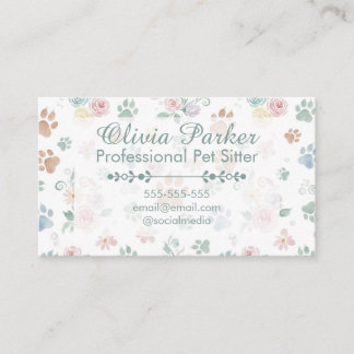 Tarjeta De Visita Professional Pet Sitter Customizable Business Card