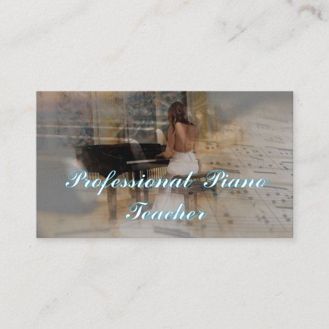 Tarjeta De Visita Professional  Piano Teacher  (Anverso)