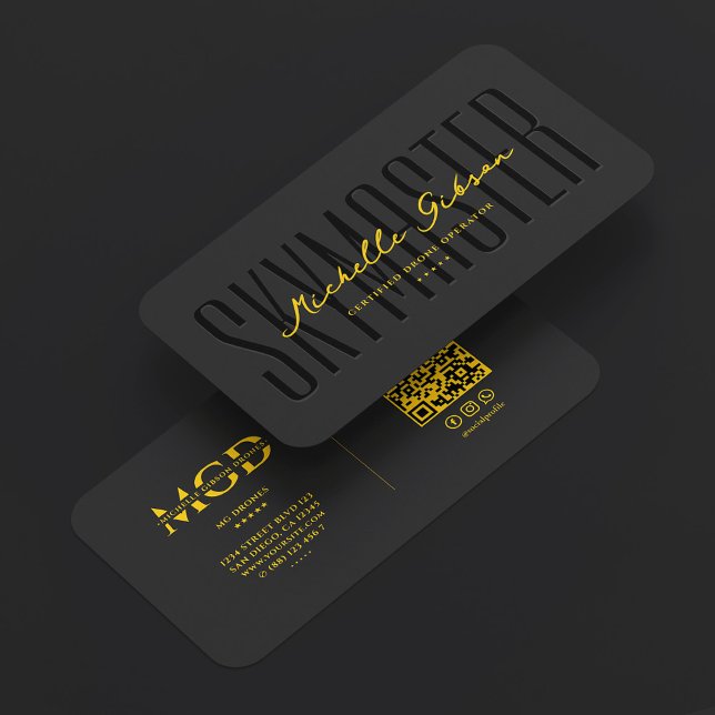 Tarjeta De Visita Professional Pilot Drone Operator Yellow Black (Professional Pilot Drone Operator Yellow Black Business Card
)