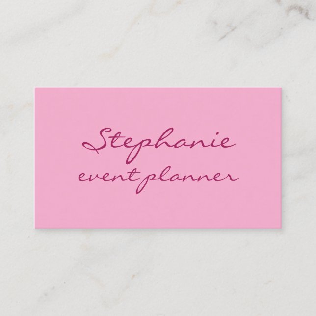 Tarjeta De Visita Professional Pink Colorful Girly Modern Elegant (Anverso)