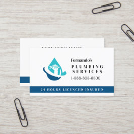 Tarjeta De Visita Professional Plumbing Service Business Logo