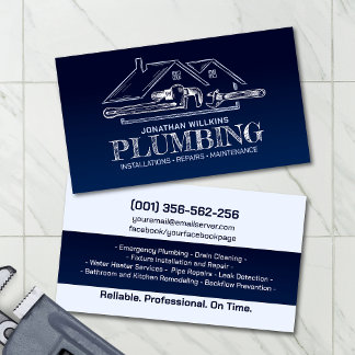 Tarjeta De Visita Professional Plumbing Services 