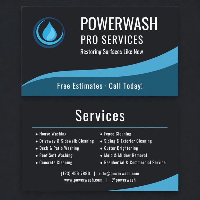 Tarjeta De Visita Professional Pressure Washer Company (Subido por el creador)