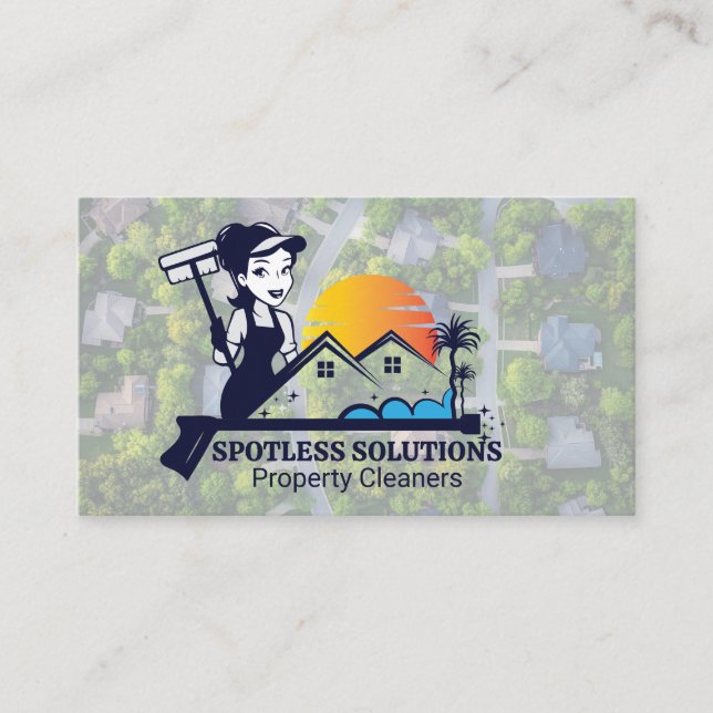 Tarjeta De Visita Professional Property Cleaner | Neighborhood (Anverso)