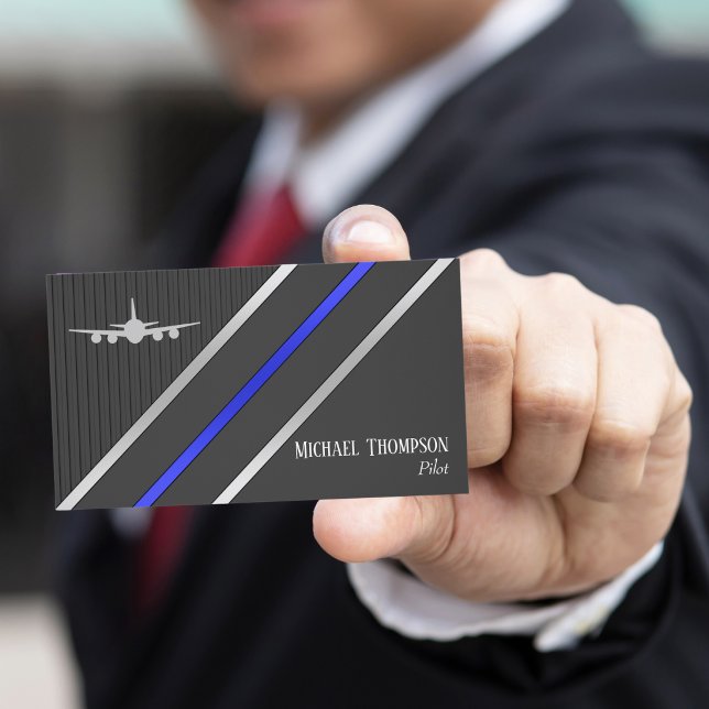 Tarjeta De Visita Professional QR Code Pilot Stylish Aviation (Subido por el creador)