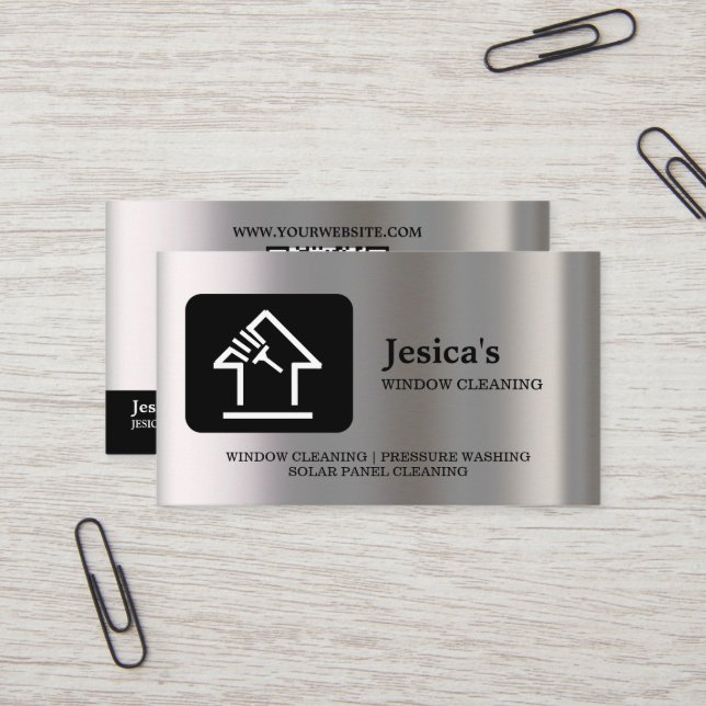 Tarjeta De Visita Professional QR Code Washing Power Window Cleaning (Anverso/Reverso In Situ)