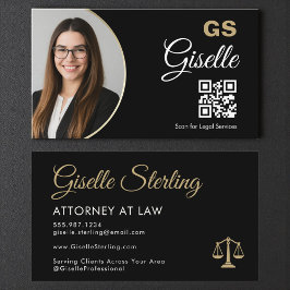 Tarjeta De Visita Professional Scales of Justice Lawyer Photo