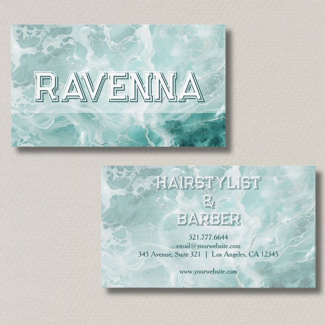 Tarjeta De Visita Professional Seafoam Silver White Name (Subido por el creador)