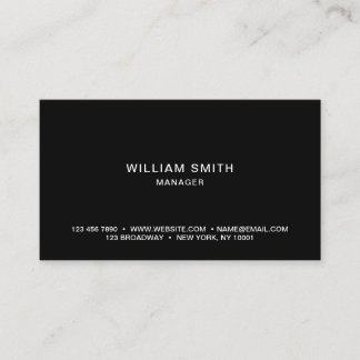 Tarjeta De Visita Professional Simple and Minimalist Black
