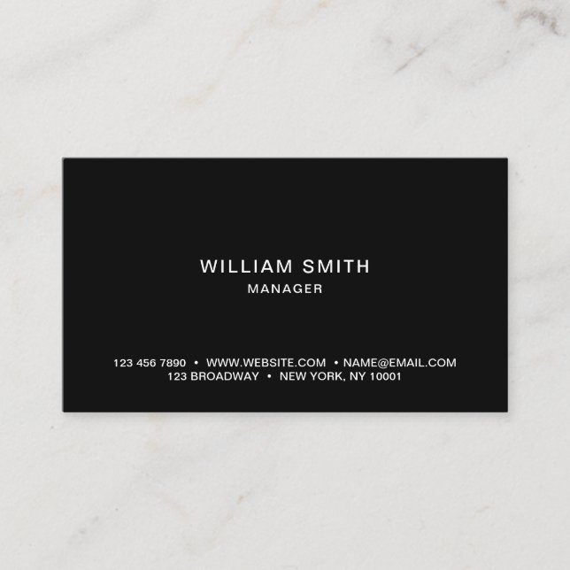 Tarjeta De Visita Professional Simple and Minimalist Black (Anverso)