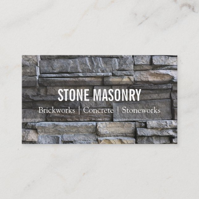 Tarjeta De Visita Professional Stone Masonry Business Card Design (Anverso)