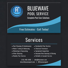 Tarjeta De Visita Professional Swimming Pool Service Company