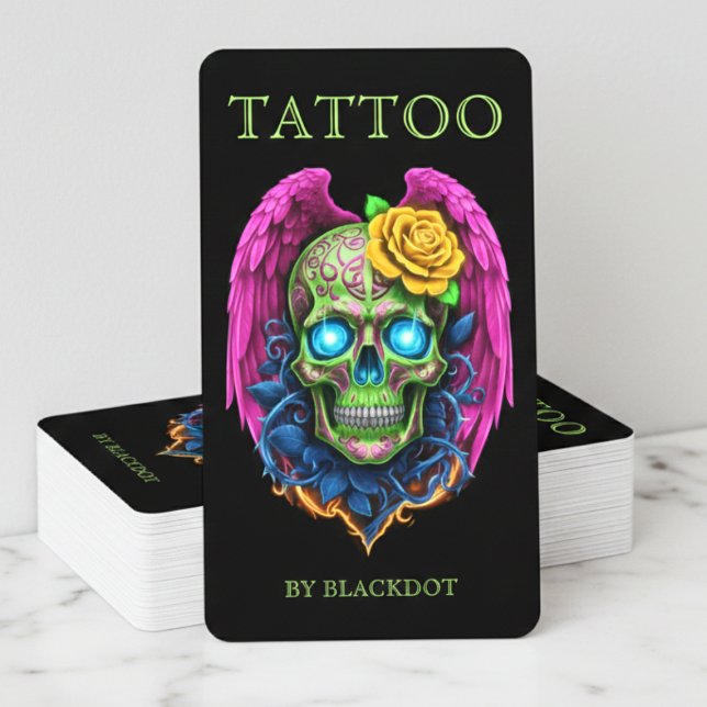 Tarjeta De Visita Professional Tattoo Artist Tattoo Studio Qr Code (Subido por el creador)