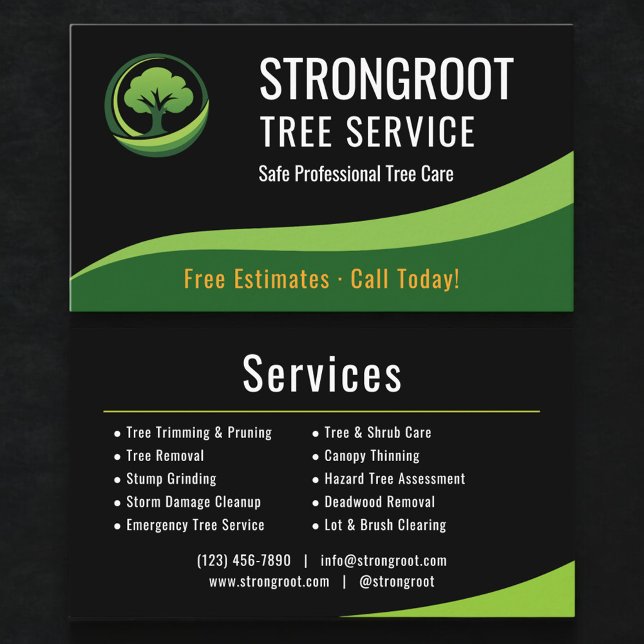 Tarjeta De Visita Professional Tree Service Arborist Company (Subido por el creador)