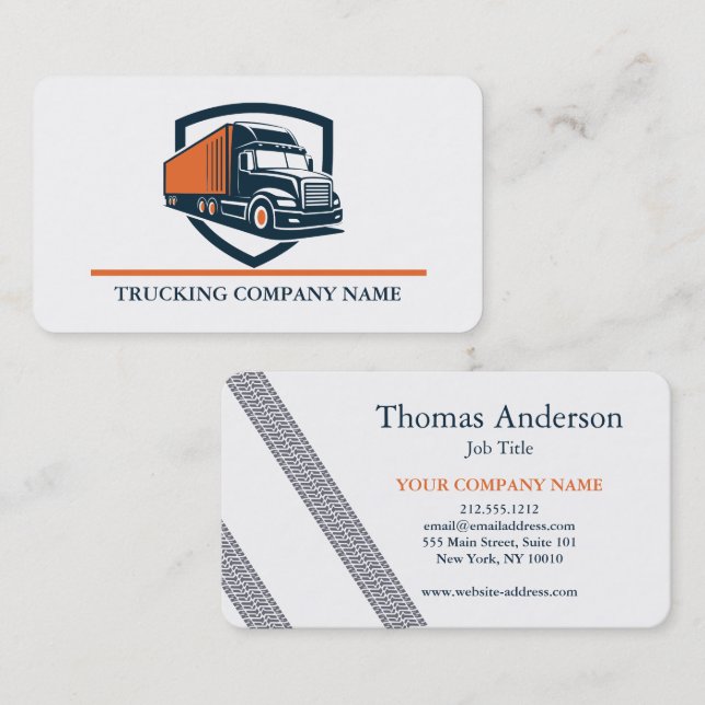 Tarjeta De Visita Professional Trucking Driver Simple Modern Logo (Anverso / Reverso)
