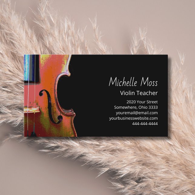 Tarjeta De Visita Professional Violin Teacher Musician Violinist  (Subido por el creador)