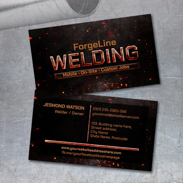 Tarjeta De Visita Professional Welding Services - Welder (Subido por el creador)