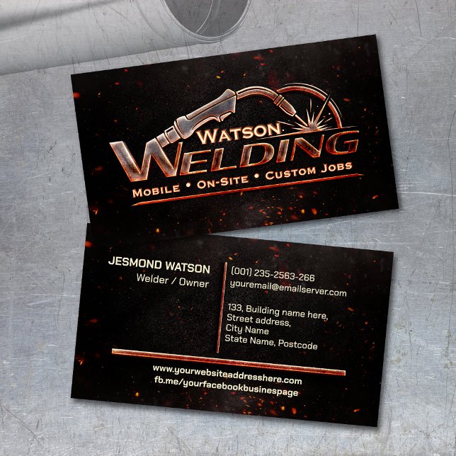 Tarjeta De Visita Professional Welding Services - Welder (Subido por el creador)