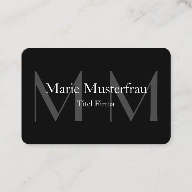 Tarjeta De Visita Professionelle Moderne Monogramm Visitenkarte (Anverso)