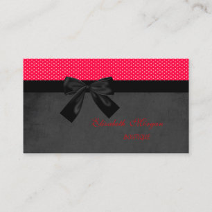 Tarjeta De Visita Proffesional Moderno Cute puntos rojos-negro