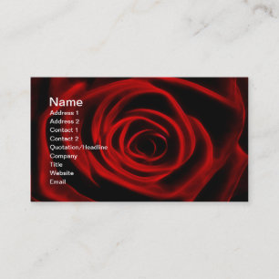 Tarjeta De Visita Profundidad del rosa rojo del amor