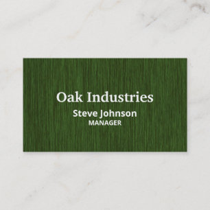 Tarjeta De Visita Profundo Green Woodgrain Look Profesional
