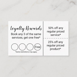Tarjeta De Visita Programa de recompensas y descuentos de fidelidad