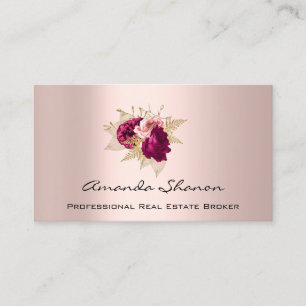 Tarjeta De Visita Programa de Rosas Florales del Planificador de Bod