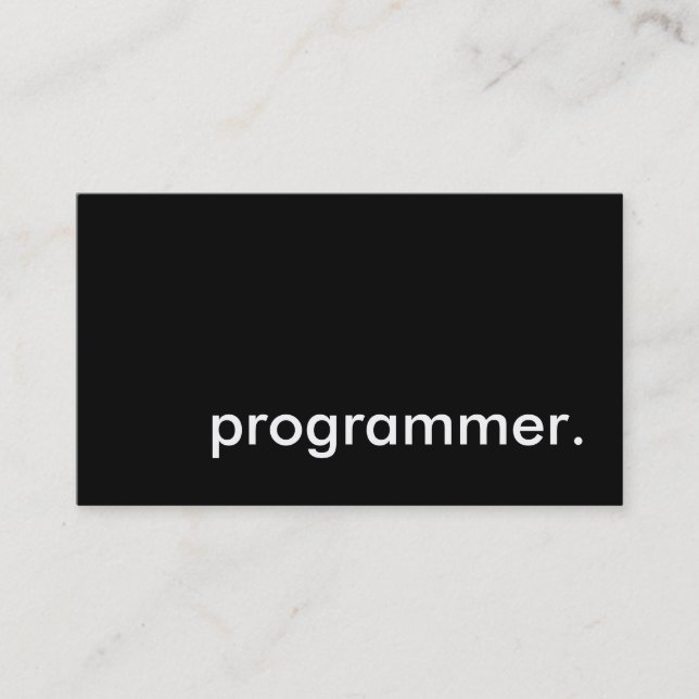 Tarjeta De Visita programador. (Anverso)