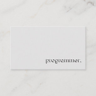 Tarjeta De Visita Programador blanco gris simple