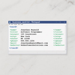 Tarjeta De Visita Programador de Científico Informático con Formato