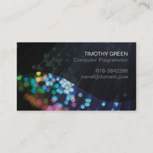 Tarjeta De Visita Programador informático Colorful Fiber Optic Light