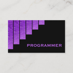 Tarjeta De Visita Programador moderno de rayas verticales moradas y