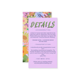 Tarjeta De Visita Programas de boda de flores