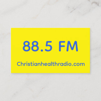 Tarjeta De Visita Promo cards for Christian Health Radio